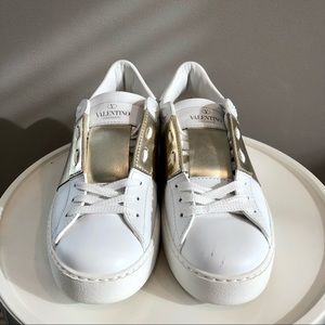 Valentino OPEN SNEAKER WITH METALLIC STRIPE